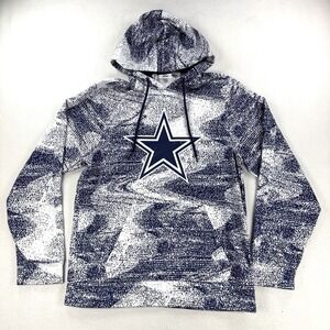 Mens NFL Team Apparel Dallas Cowboys Hoodie Pullover Blue Small NFL Football